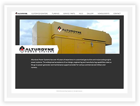 Alturndyne Power System's Custom Brochure Website in Chicago