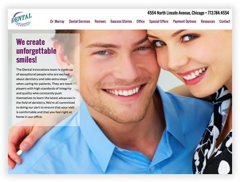 Dental Innovations Custom Brochure Website in Chicago