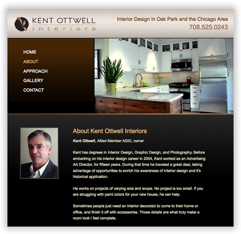 Kent Ottwell Interiors Custom Brochure Website in Chicago