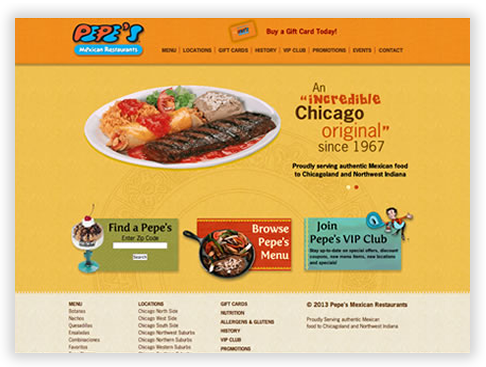 Pepe's Mexican Restaurants Custom CMS in Chicago
