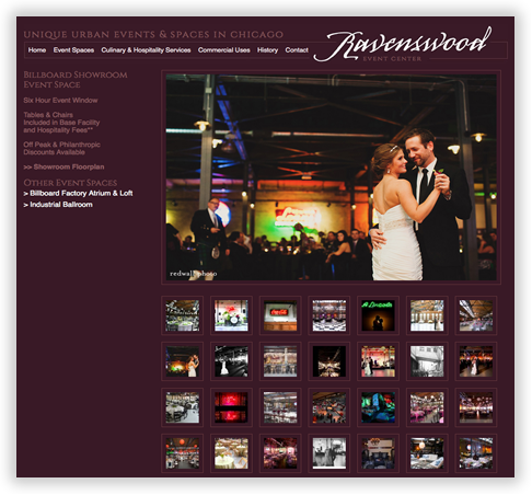 Ravenswood Event Center Custom WordPress Theme in Chicago